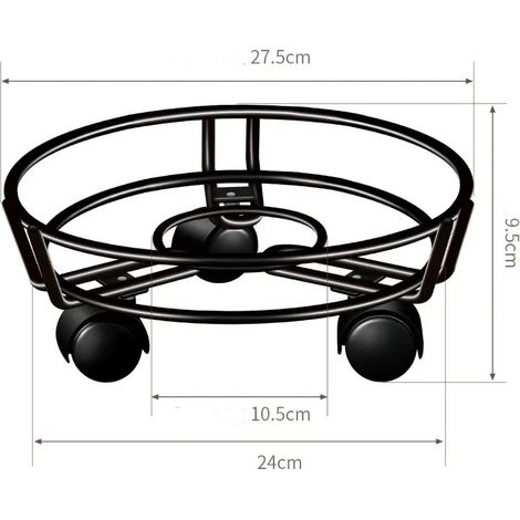 Support roulettes pour pots de fleurs en mtal pour jardin (1/5)