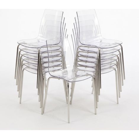 12 Stühle Küchenstuhl Esstischstuhl Esszimmerstuhl Grand Soleil Lollipop - Transparent (1/5)