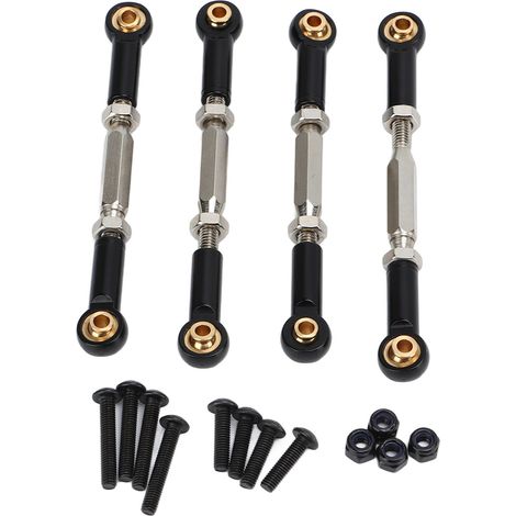 4 Pièces Bras de Suspension RC en Alliage d'Aluminium Noir, Réduction des Vibrations, Durables et Précision pour Modèles 1/10 2WD (70-80mm) (1/5)