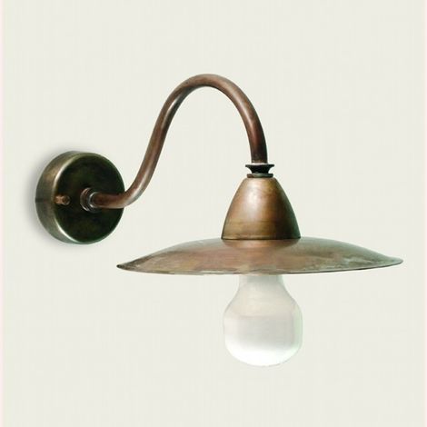 Applique esterno rustica lampadari bartalini criscu a20 e27 led ottone lampada parete (1/4)