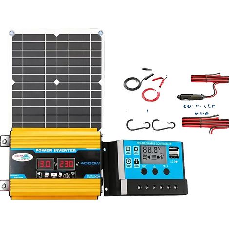 Kit d'onduleur solaire, panneau solaire de 600W, sortie de puissance de 4000W, Kits jaunes 220V (1/2)
