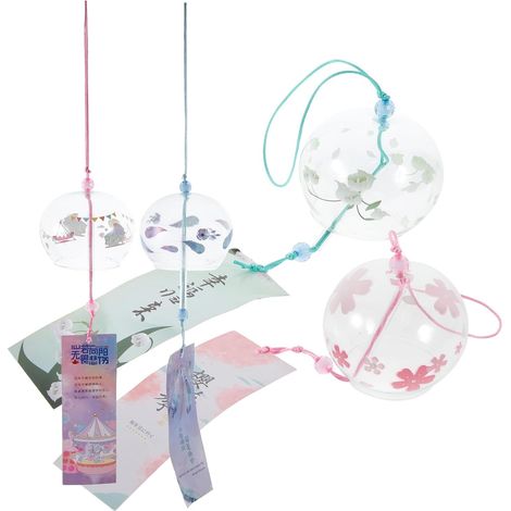 Carillon Éolien en Verre Peint à la Main Pendentif Intérieur Chat Décor Suspendu Japonaise Petit Format 4 Pièces pour Voiture Maison et Bureau (1/5)