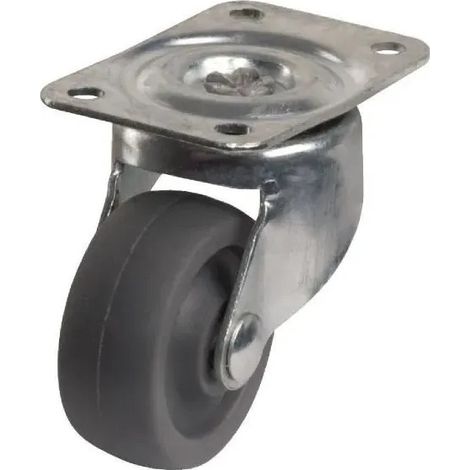 MINIROL-Rolle D. 32 mm mit schwenkbarer Platte, Höhe 42 mm.