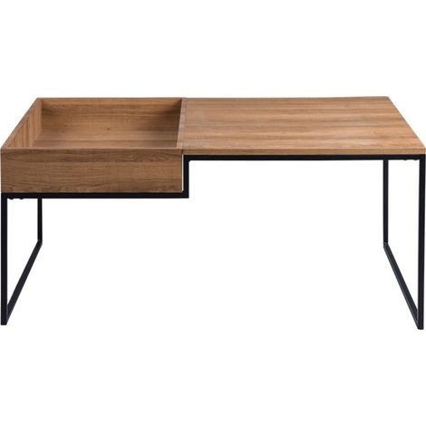 Tim – couchtisch – holz und schwarzes metall – 105 cm – industrial style - holz (1/2)
