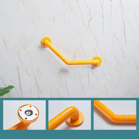 Sollbry 1 x Haltegriff für Badewannen und Duschen, Balance-Stange für Badezimmer, Haltegriffe für ältere Menschen für die Wand, Haltegriffe für Behinderte (Farbe: Gelb, Größe: 35 x 35 cm). (1/4)