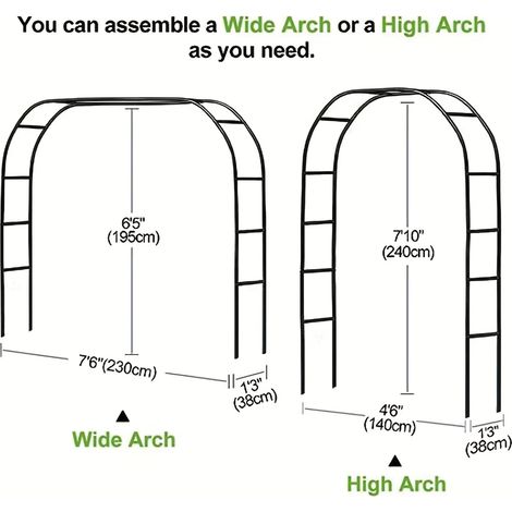 Pergola en arc pour plantes grimpantes  Arche à rosiers, métal pour Treillis, Jardin (1/4)