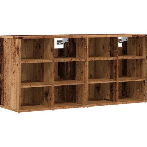 Set di 2 scarpiere 52 x 30 x 50 cm pratica funzione di stoccaggio stile vintage in legno ingegnerizzato vecchio legno 020051013