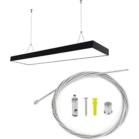 Support de câble réglable, câble de suspension de lampe de 1,5 mm x 2 m, support de câble réglable, tendeur de câble, kit d'installation de suspension de câble pour panneaux LED, lignes de lavage, auv (1/5)