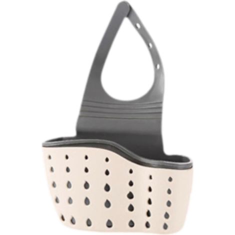 Porte-éponge/porte-savon pour évier de cuisine, accessoires d'évier avec trous d'évacuation pour le séchage, support multifonctionnel pour éponges à récurer-Beige