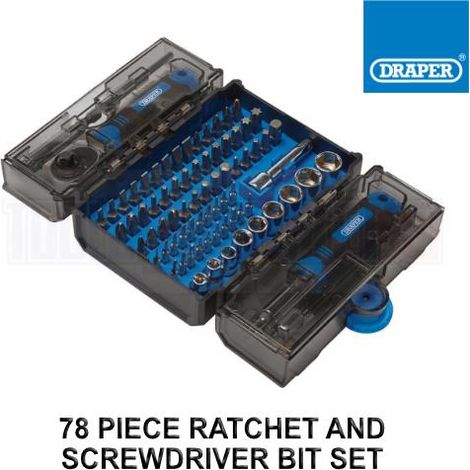 Draper 28029 Ratchet and Screwdriver Bit Set (78 Piece) (1/3)