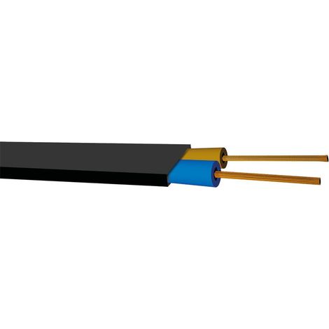 Rouleau 100M Tuyau plat (2x0,75mm) Noir