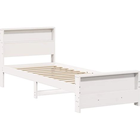 Lit simple,Lit adulte,Cadre de lit Blanc 90 x 200 cm Bois massif en pin CFW4405979 (1/5)