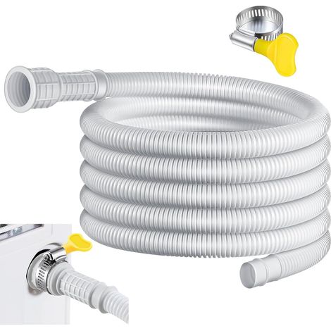 Manguera de drenaje flexible para aire acondicionado y deshumidificador - 4 m con abrazadera adaptadora de goma recortable (1/5)
