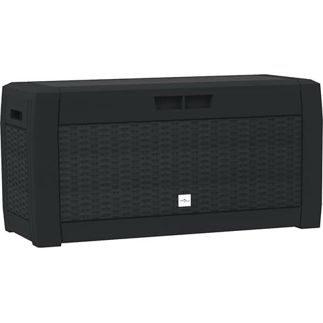 vidaXL Caja almacenaje de jardín polipropileno antracita 119x48x60 cm (1/2)