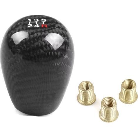 Accessoires de modification automobile : pommeau de levier de vitesses en fibre de carbone, levier de vitesses 5/6 vitesses, poignée de levier de vitesses ovale - 5 vitesses (1/4)