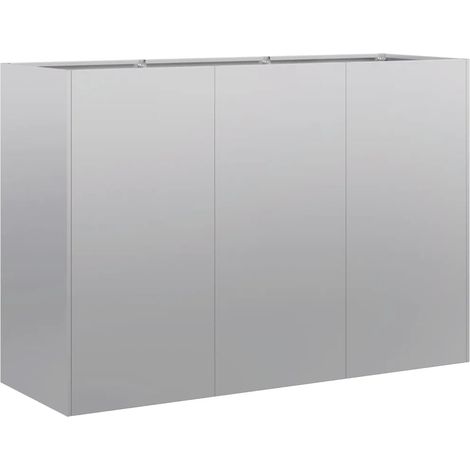 Jardinière rectangulaire design moderne balcon jardin 120 x 40 x 80 cm en acier galvanisé (1/5)