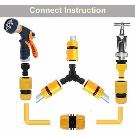 Lot de 20 Connecteur de Raccord Tuyau D'arrosage,Adaptateur Robinet Tuyau Arrosage,Séparateur de Tuyau en Y, Connecteur de Robinet Universel, etc.