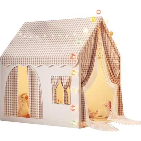 Tente pour Enfants Intérieur Et Extérieur Double Porte Château Lumineux Drapeau Coloré Nuage Étoile Convient Aux Tout-Petits Garçons Et Filles