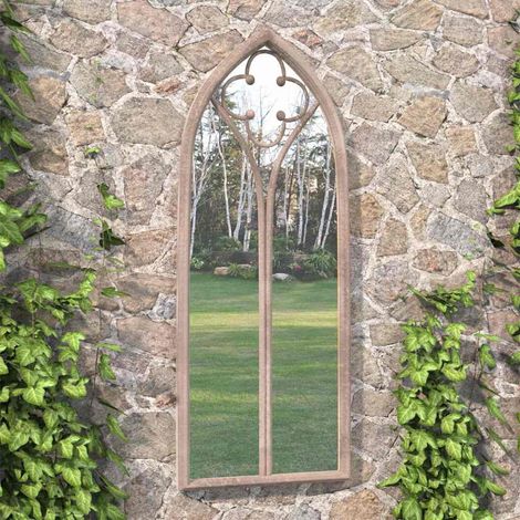 Miroir de jardin-Miroir décoratif-Miroir d'extérieur Sable 100x45cm Fer pour utilisation extérieure 292149 (1/5)