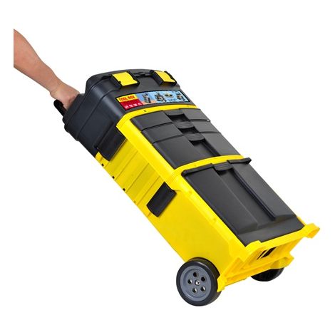 SwitZer Yellow Workshop Stackable Rollin Tool Box 3 in 1 Tilting Bin Toolbox Pull Handle (1/5)