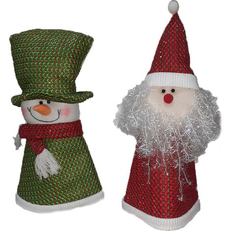 Puntale pupazzo di neve babbo natale per albero di natale decorazioni addobbi natalizi ornamento decorazioni vetrine negozi casa - decorianimali: babbo natale - MISURA: BASE (1/2)