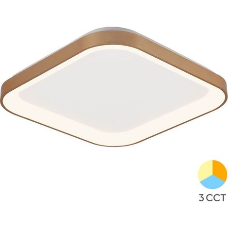 Plafonnier LED Bella 36W 3en1 4260lm – 480x480mm – Doré (1/5)