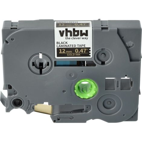 vhbw Label Tape Replacement for Brother TZ-334, TZE-334 for Label Printer 8m x 12 mm, Gold on Black