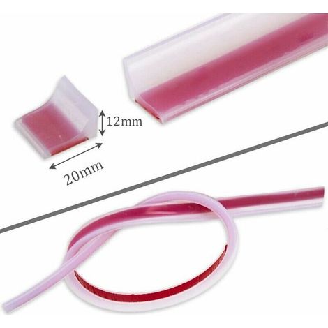 Barriera doccia in silicone da 200 cm, barriera anti-trabocco autoadesiva per soglia doccia, diga per l'acqua della doccia, barriera pieghevole per pavimento del bagno - bianca (1/4)