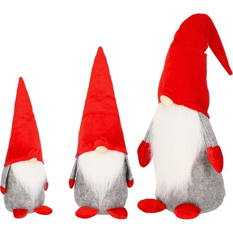 SET DI GNOMI NATALIZI SOTTO L'ALBERO DI NATALE REGALO GNOMO 3 pezzi