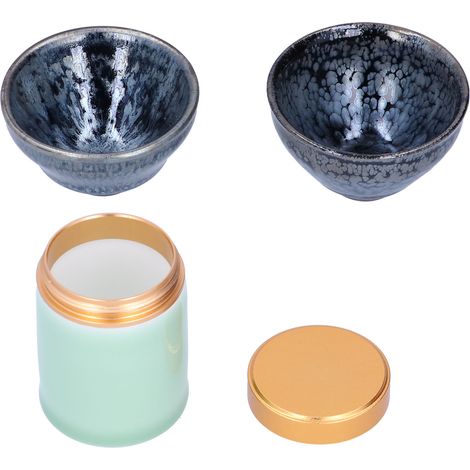 Ensemble de Thé Kung Fu en Céramique, Boîte à Thé et Tasse, Idée Cadeau Décoration Maison (1/5)