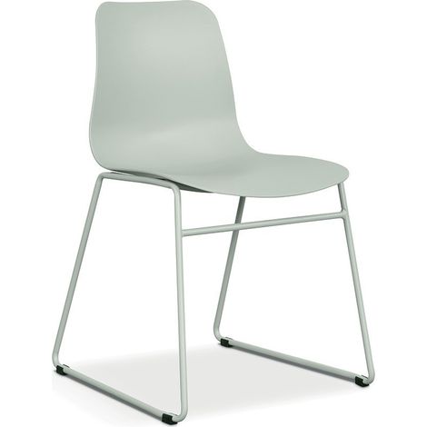 Sedia in polipropilene MARIE da sala da pranzo bar caffè, colore: grigio verde