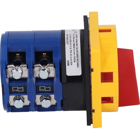 Sélecteur rotatif à came 125A 240V/440V AC, commutateur universel 2 positions, verrouillable par cadenas (1/5)