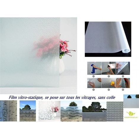 Film vitre et fenêtre sans Colle, électrostatique, repositionnable, Grands Choix de Tailles et de modèles, protection vis à vis - 300 cm - 90 cm - Etincelle.