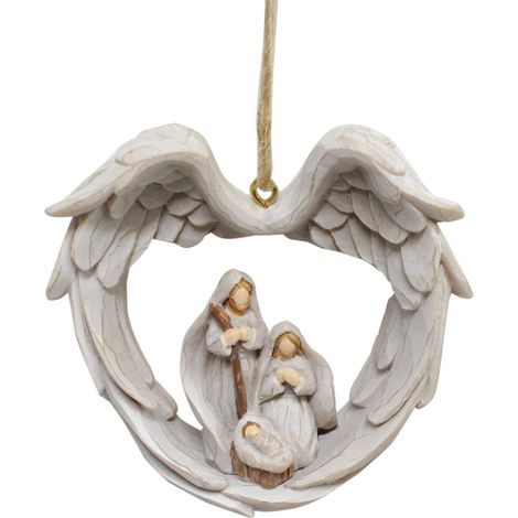 Décoration de Noël Ailes à Suspendre en Résine Synthétique Fait Main, Ornement Familial Exquis pour la Maison et le Jardin (1/5)