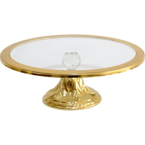 Plato para tartas, plato para servir, plato para tartas Plato de cena Gold (1/2)