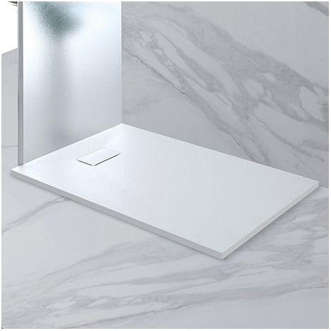 Piatto Doccia Effetto Pietra Sottile Antiscivolo Moderno - Colore: Bianco - Formato: 70 x 120 cm (1/7)