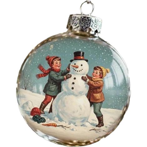 Weihnachtsbaumschmuck aus Acryl im Vintage-Design, bruchsicher, einfach aufzuhängen, mehrfarbig (1/5)