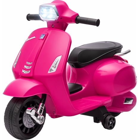 Moto électrique enfants 6 V, voiture électrique enfants avec Roues d'Apprentissage, pour 2-4 Ans, 71 x 37 x 52 cm, Rose (1/5)