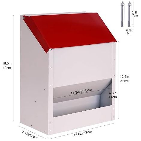 Chicken Feeder Hanging Chicken Feeder with Lid Chicken Feeder with Lid Chicken Feeder for Poultry Chickens Ducks (1/4)