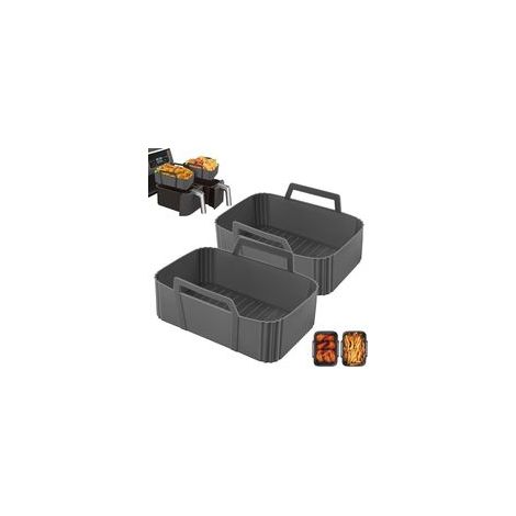2 Pièces Silicone Moule Air Fryer Accessoires, Friteuse Sans huile Friteuse Air Chaud Panier Réutilisable Silicone Papier Cuisson (1/5)