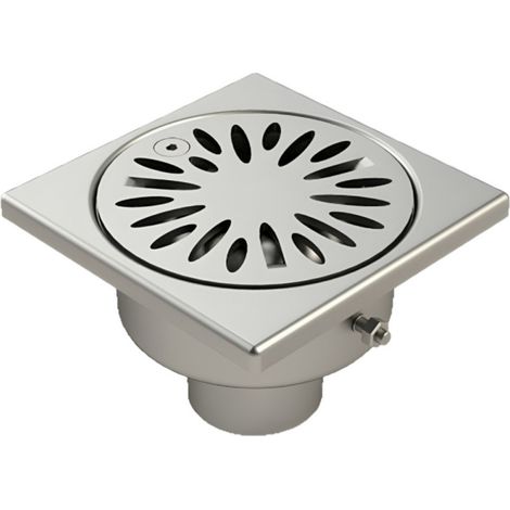 Scarico misto in acciaio inox 100x100 mm, uscita 40 mm di diametro