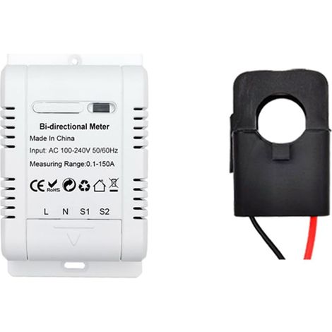 Bi Directionnel WiFi Compteur D'ÉNergie 150A Pince Transformateur de Capteur de Courant Solaire PV Moniteur de Puissance Bidirectionnel (1/5)
