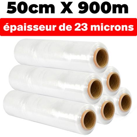 LOTTO DI 6 ROTOLI PELLICOLO TRASPARENTE 50cmx900m e spessore di 23 micron µ (1/2)
