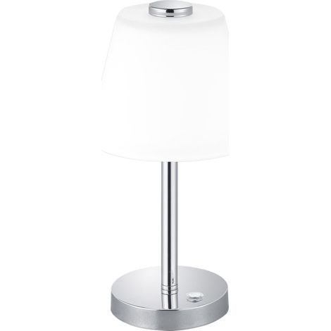 Lampe à Poser Led Touch Emeraude Chrome Et Verre Blanc Ø15 cm Trio Lighting (1/3)