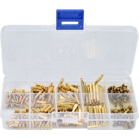 Entretoise pratique M2, robuste et facile à manipuler, lot de 320 pièces avec boîte, pour usage domestique et industriel. (1/5)