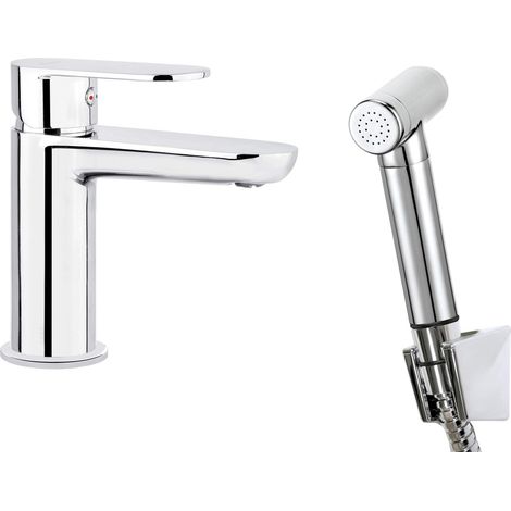 Miscelatore lavabo con doccetta bidet finitura cromo - Montain