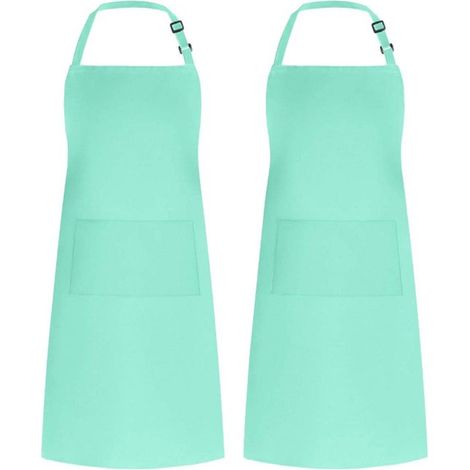 Grembiule impermeabile unisex per barbecue, ristoranti, bar, ecc., verde, 2 pezzi. (1/5)