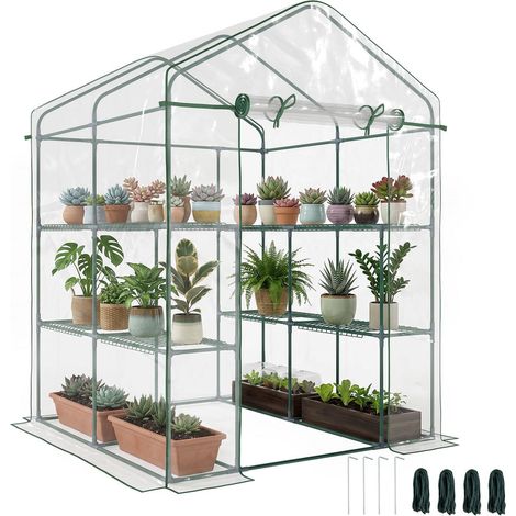 Cultivez sur balcon avec cette serre pour plantes à étagères, en PVC transparent, 1,43 x 1,43 x 1,95 m (1/5)