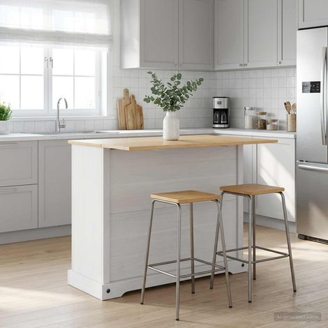 vidaXL Juego de isla de cocina y Cera de Miel 112 x 70 x 91,5 cm (1/5)