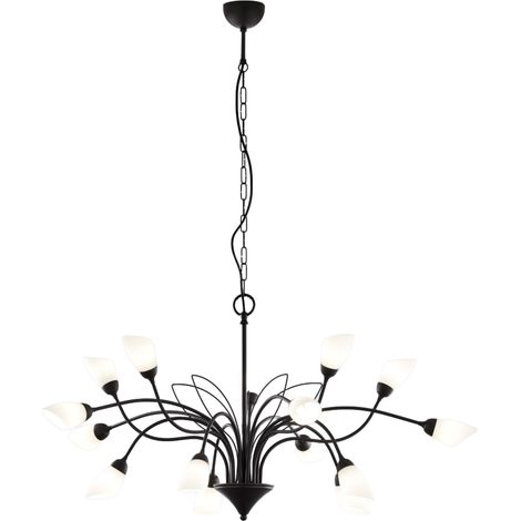 Lampadario GLORIOSA Jupiter nero opaco 15xG9 a catena (1/5)